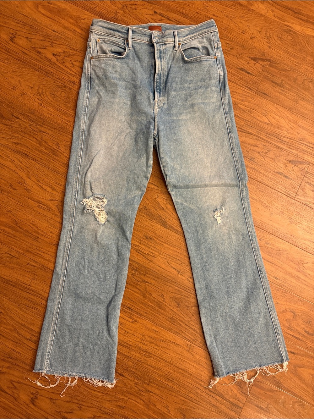 MOTHER Jeans High Waisted Smokin Double Ankle Fray Sz 32